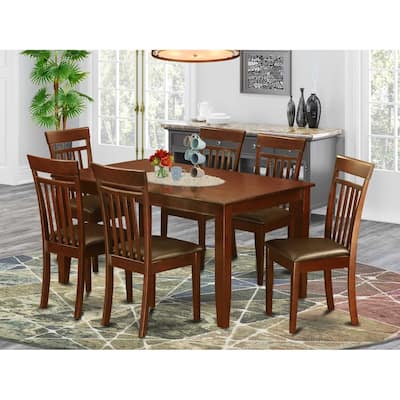 Dining Room Table Set with Chairs, Modern Kitchen Table & Chair Set, 6 Person Table Set, Sleek Finish