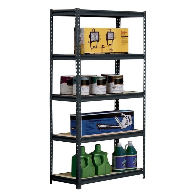 5 Tier Heavy Duty Storage Shelf Garage Shelving Unit Bookcase 2 Colors - 45x90x180cm