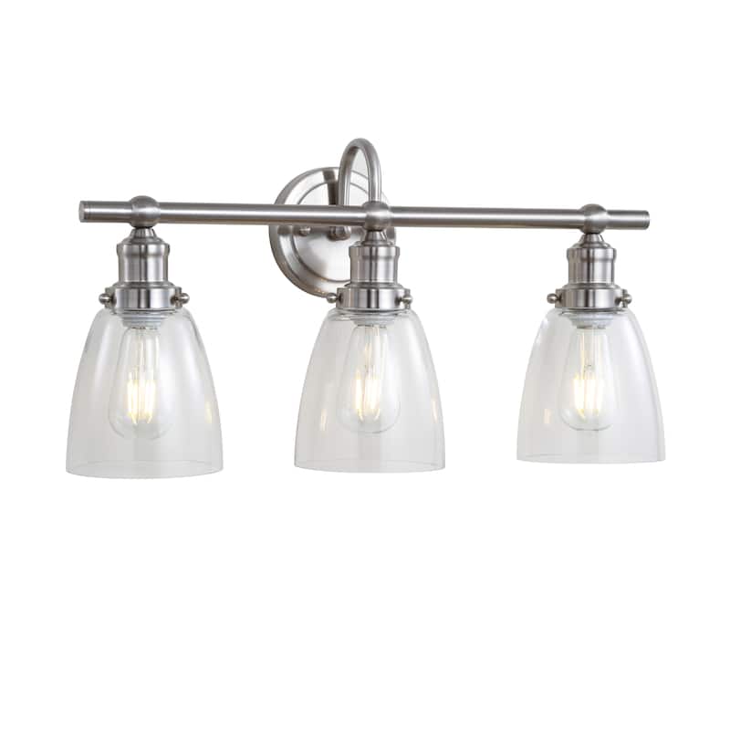 SAFAVIEH Lighting Dunes 3-light Brush Nickel LED Sconce - 23.5"x6.8"x11.8"