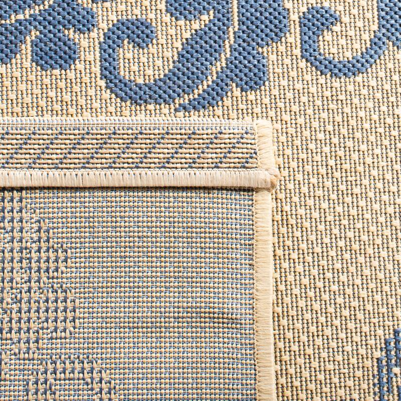 SAFAVIEH Courtyard Pauley Damask Indoor/ Outdoor Waterproof Patio Backyard Rug
