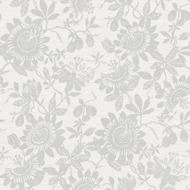 A-Street Prints Helen Light Grey Floral Trail Wallpaper