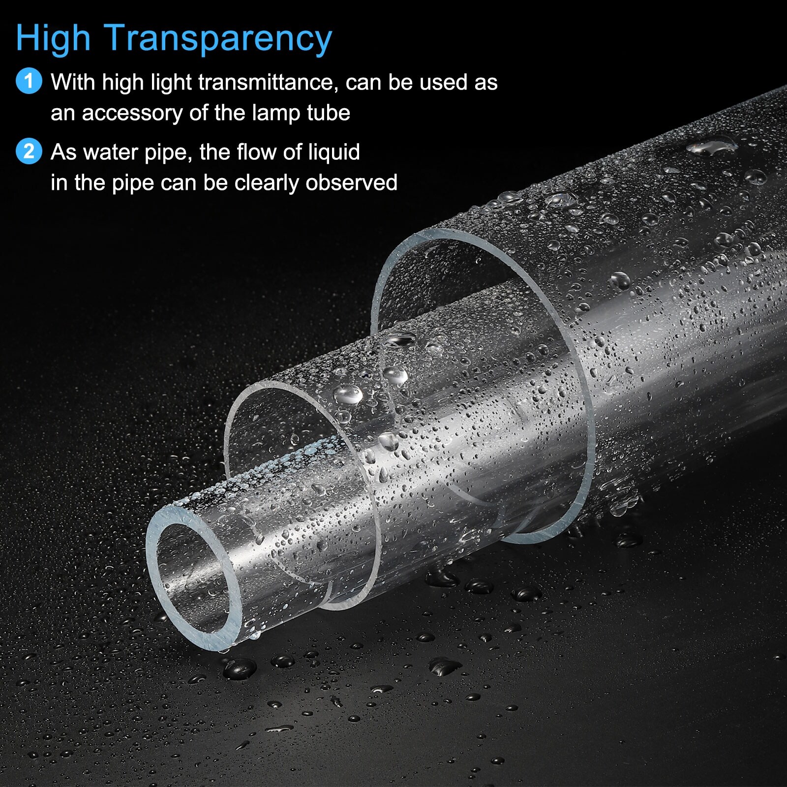 Acrylic Pipe Rigid Round Tube for Lamp, Lanterns, Water Cooling System