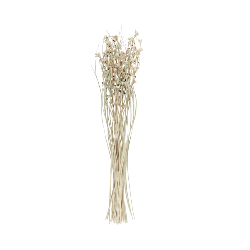 Dried Plant Tall Floral Bouquet Natural Foliage with Brown Stems - Cream - Roche River Decor