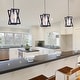 preview thumbnail 2 of 1, Katie Matte Black+Grey Abstract Metal Frame 1-Light Pendant with Cylinder Clear Glass Shade