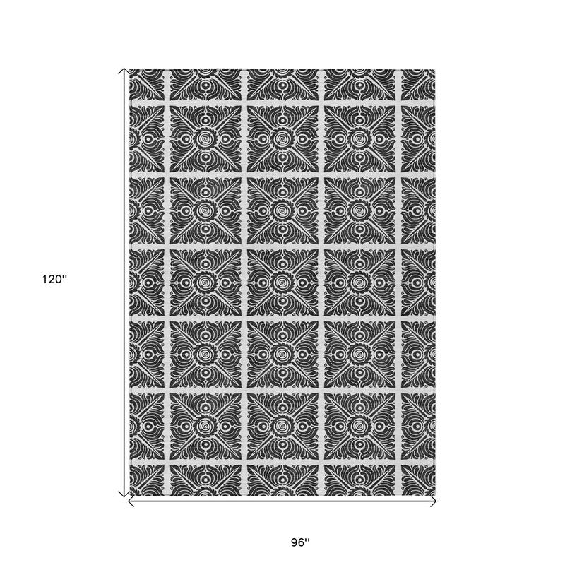 HomeRoots Medallion Transitional Rectangle Outdoor Rug