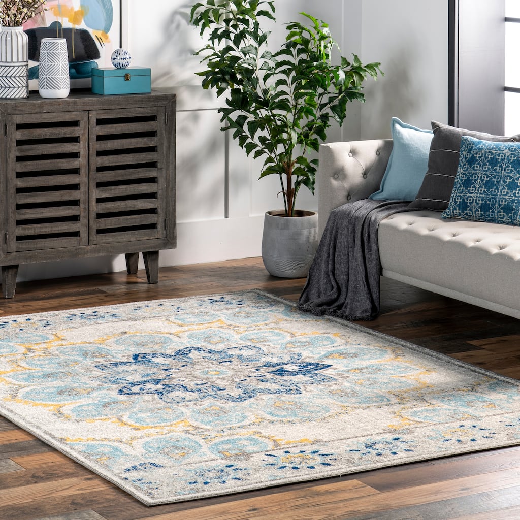 Nuloom Blue Vintage Floral Mandala Area Rug - 3' x 5'