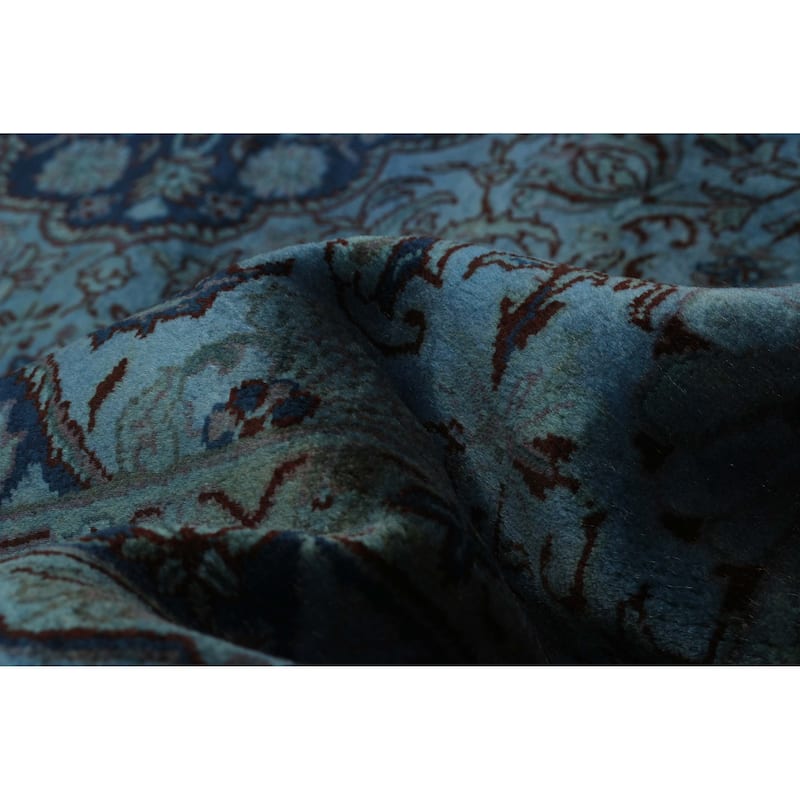 ECARPETGALLERY Hand-knotted Vibrance Dark Blue Wool Rug - 9'2 x 12'0