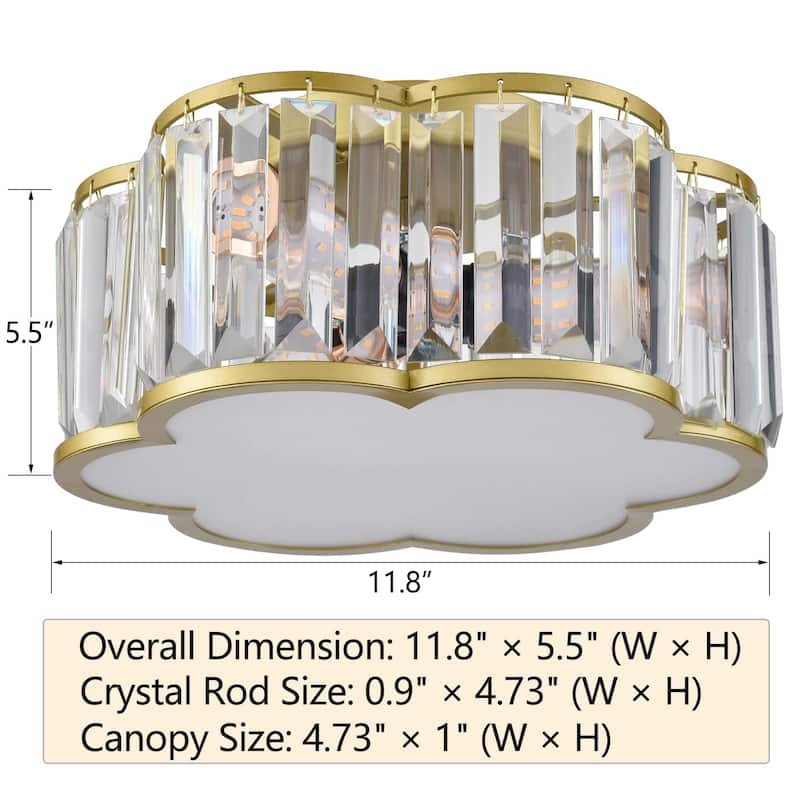 Tripoli Gold Flush Mount Ceiling Light Crystal Ceiling Light Fixture
