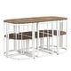 preview thumbnail 16 of 32, Modern 7-Piece Dining Table Set with Faux Marble Compact 55Inch Kitchen Table Set for 6