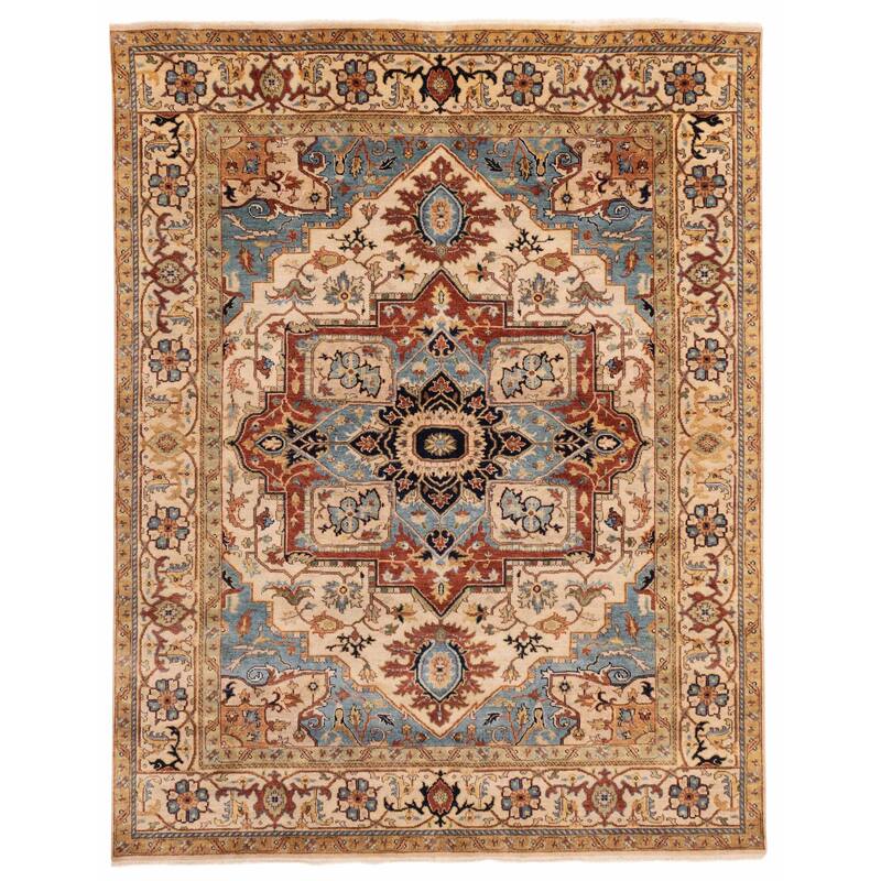 ECARPETGALLERY Hand-knotted Jules Sultane Ivory Wool Rug - 7'11 x 9'11