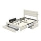 preview thumbnail 7 of 24, Leather Upholstered Platform Bed with Drawers and Charging Station,Queen Size