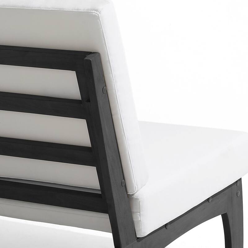 Casual Teak Outdoor Patio Conversation Set with Cushioned Sofa Loveaseat