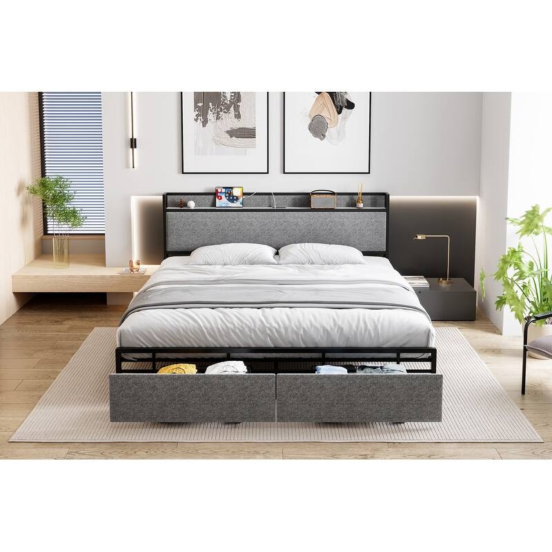 JX bed with drawers at the end of the bed - Full