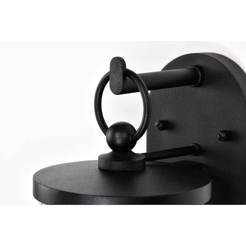 Broadstone 1 Light Small Wall Lantern Matte Black with Clear Seeded Glass