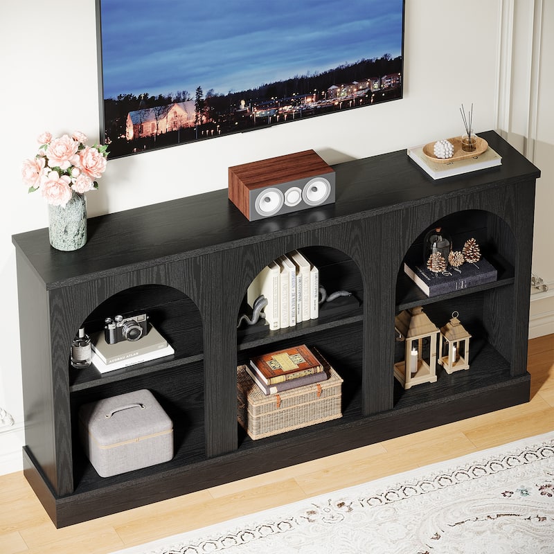Farmhouse TV Stand for TVs Up to 65 Inches, Farmhouse Entertainment Center with Storage