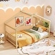 preview thumbnail 5 of 3, Twin Size Wooden House Bed with Roof Natural Finish