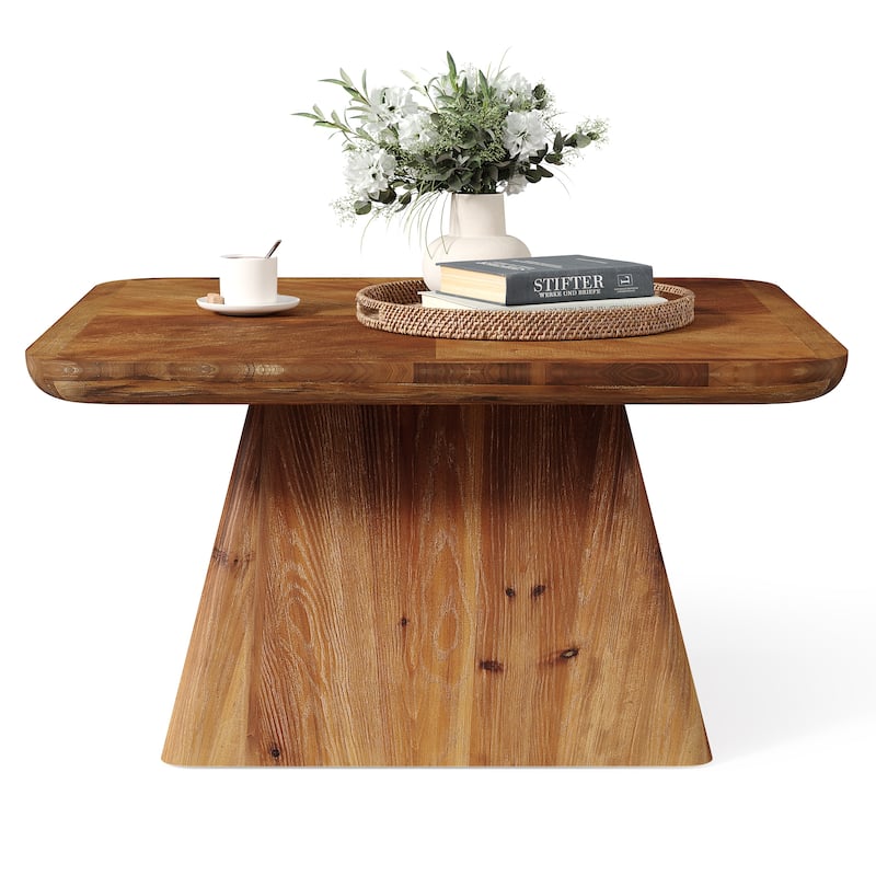 Solid Wood Square Coffee Table, Living Room Center Cocktail Accent Table