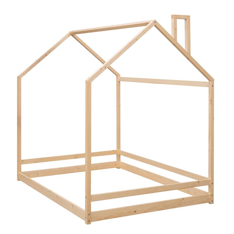 Full House Bed with Roof Design, Safe and Fun Sleeping Space for Kids