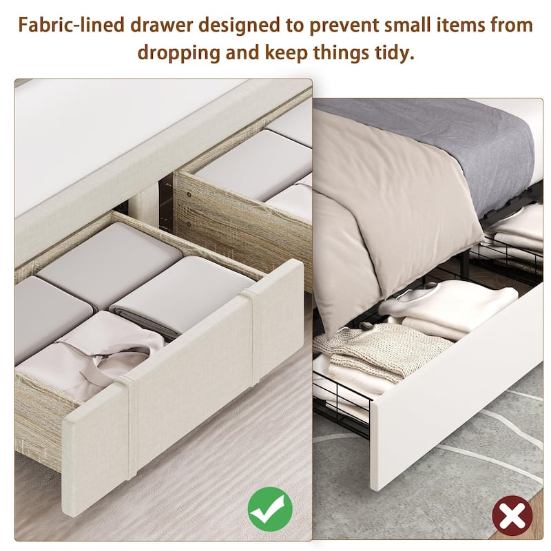 Bed Frame with 2 Storage Drawers
