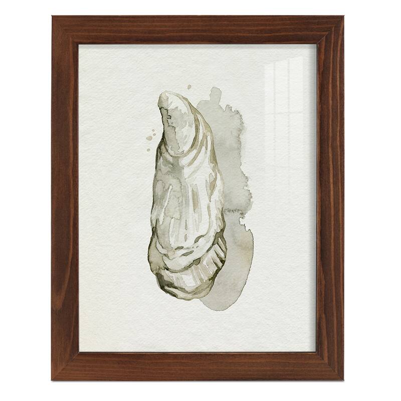 Oysters on the Bay I -Framed Print w/glass-Cherry Red