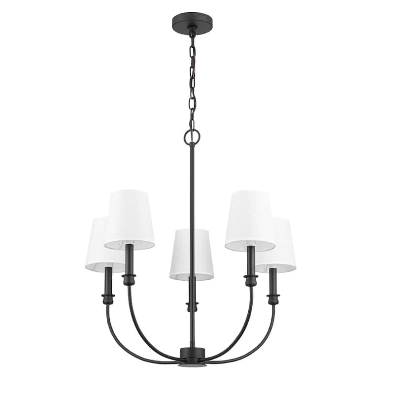 Prominence Home Billet 5-Light Chandelier with Fabric Shades