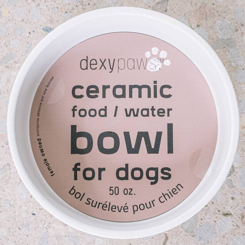 Dexypaws: Ceramic Dog Bowl: White - 50oz - Stylish & Functional Pet Feeding Dish