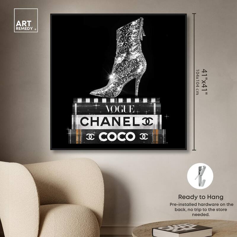 Cosmic Heel Boot and Books Canvas by Art Remedy