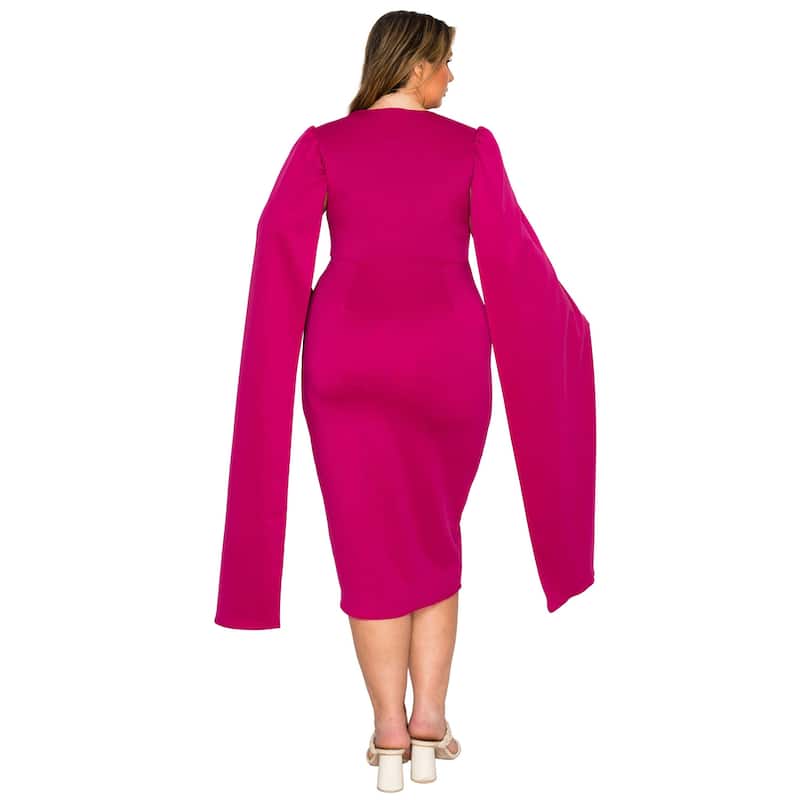 L I V D Women's Plus Size Naomi Cape Dress