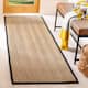 SAFAVIEH Natural Fiber Oceana Herringbone Seagrass Rug - 2'6" x 6' Runner - Natural/Black