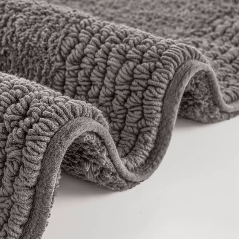 1 PCS 20x30"Tufted 3000 GSM Reversible Bath Rug Charcoal - 3' x 2'