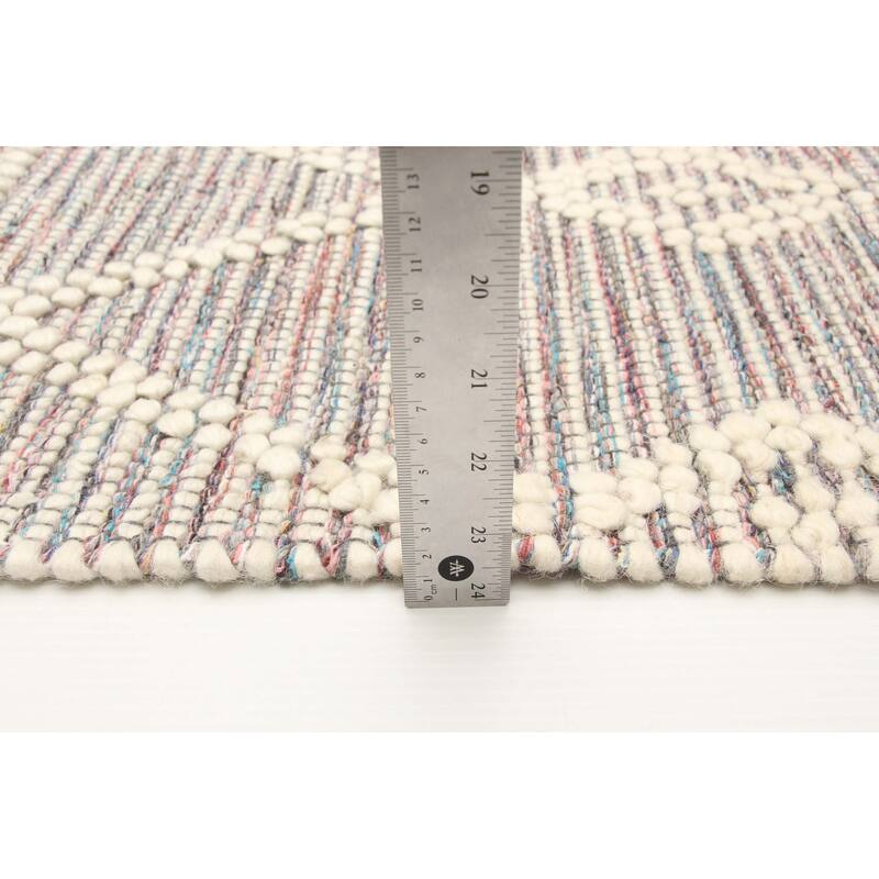 ECARPETGALLERY Braid weave Sienna Grey Wool Rug - 5'0 x 8'3