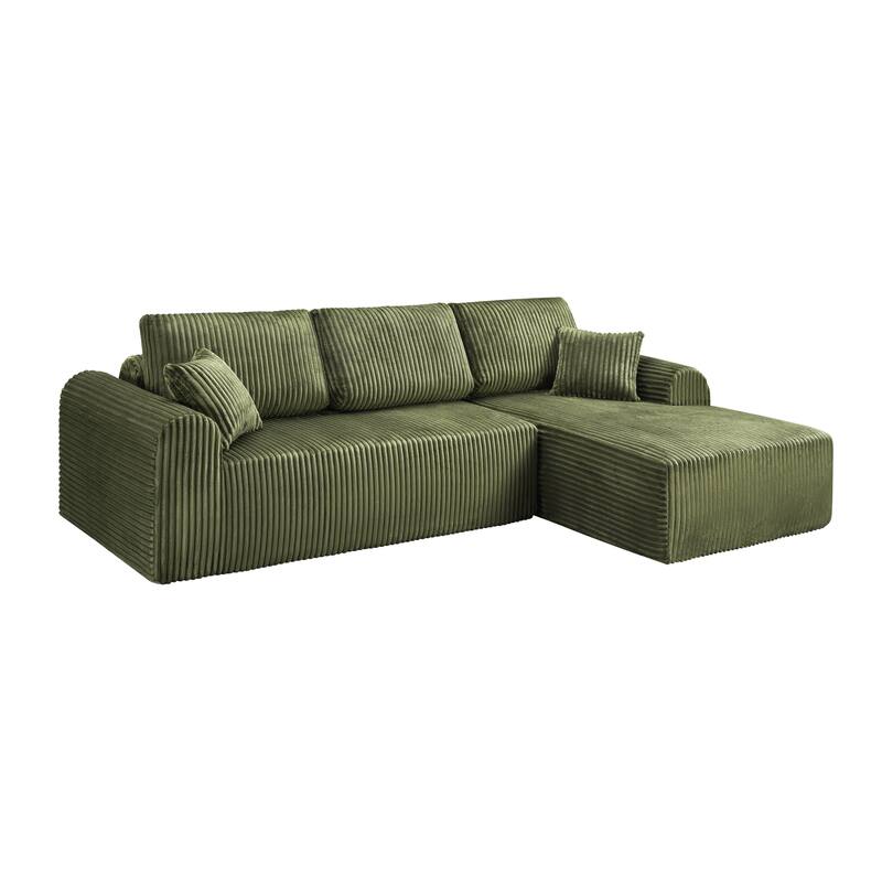109" Cloud Modular Sectional Sofa Couch with L-Shaped Chaise, Minimalist Upholstered Corner Sofa, Deep Seat Couch