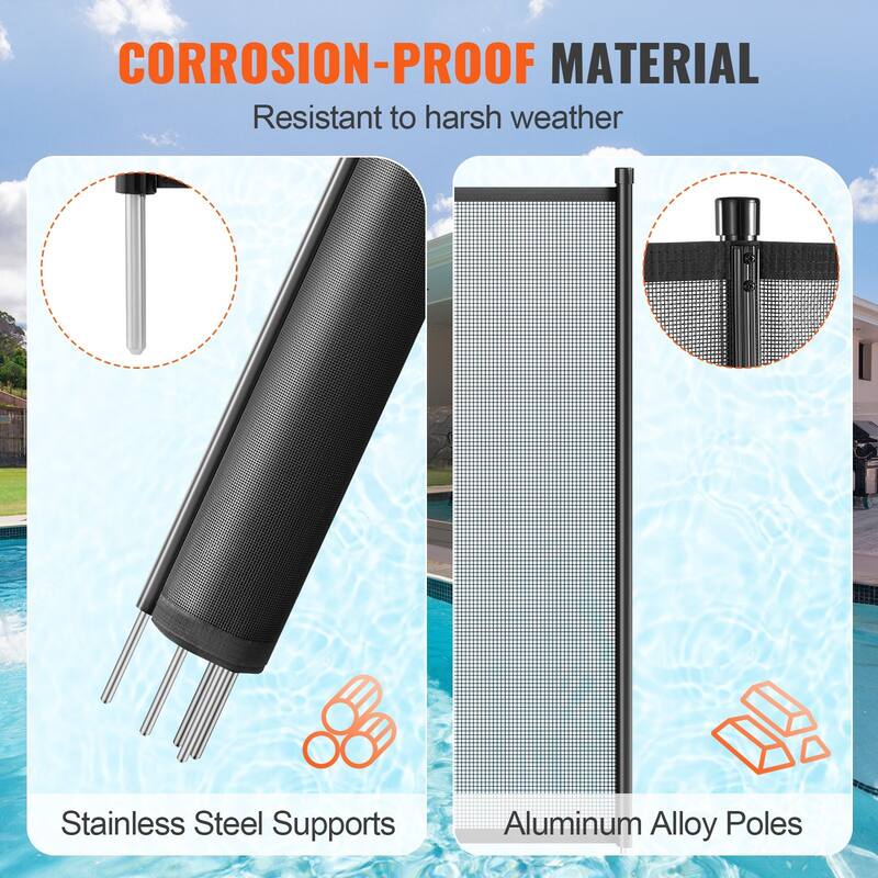4x12 FT Pool Safety Fence for Inground Pools Kids and Pets Guard - 4x12FT