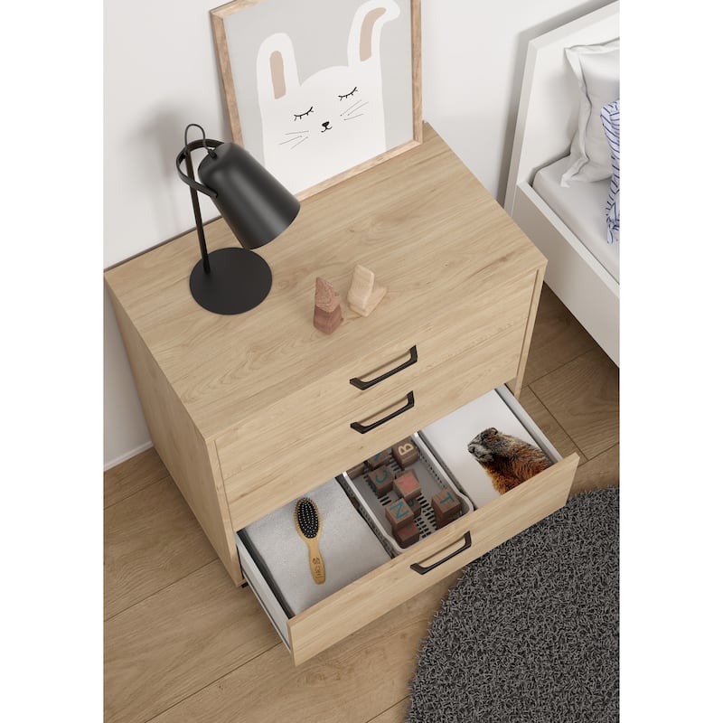 Porch & Den Sofia 3 Drawer Chest, Jackson Hickory