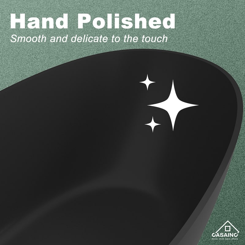 67" Solid Surface Freestanding Bathtub in Matte Black