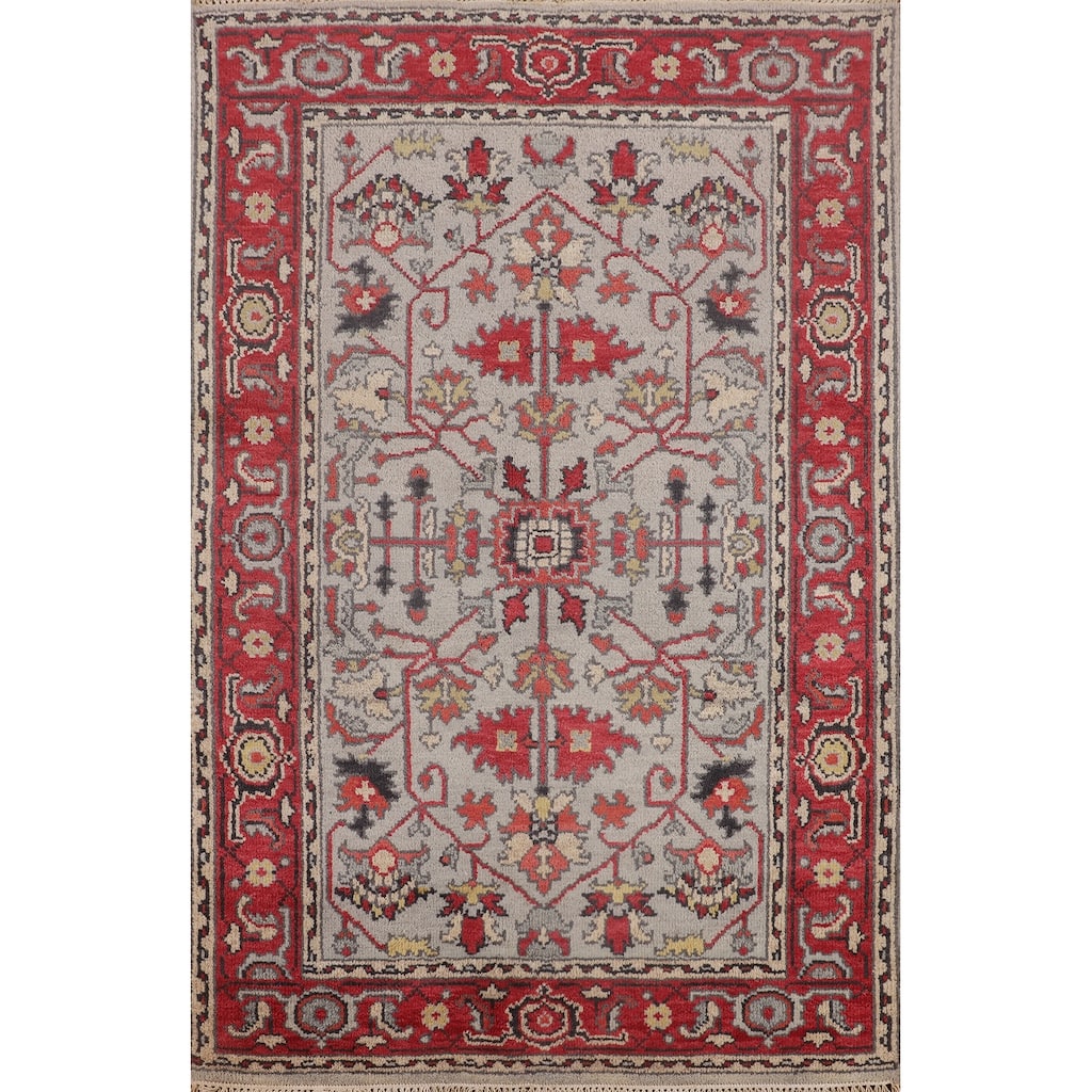 Heriz Serapi Oriental Foyer Rug Handmade Bedroom Wool Carpet - 4'1"x 5'11"