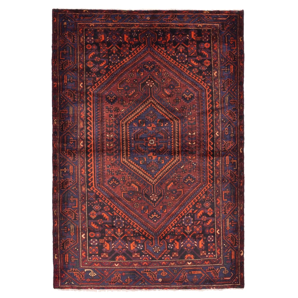 ECARPETGALLERY Hand-knotted Andelz Dark Red Wool Rug - 4'10 x 7'1