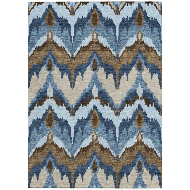 HomeRoots Ikat Transitional Rectangle Outdoor Rug