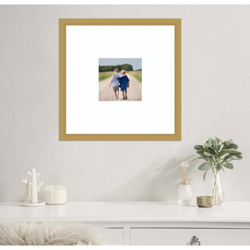 Grace Brushed Gold Narrow Framed Picture Frame, Photo Frame