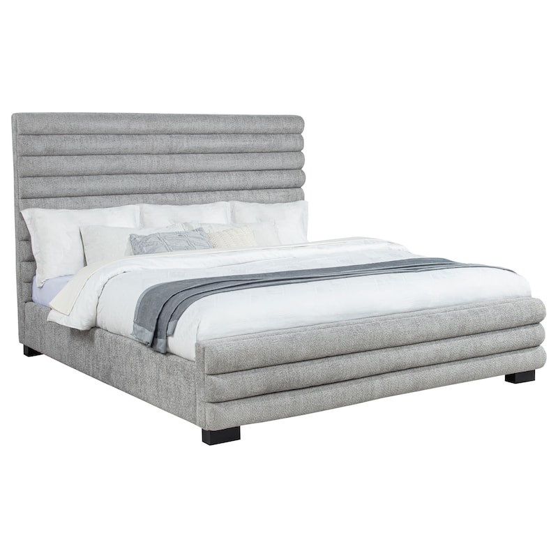 Patricia Boucle Upholstered Bed Grey