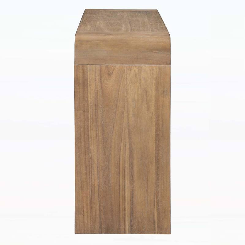 Console Table with Fluted Drawer,Curved Corners,and Thick Legs for Hallway & Living Room