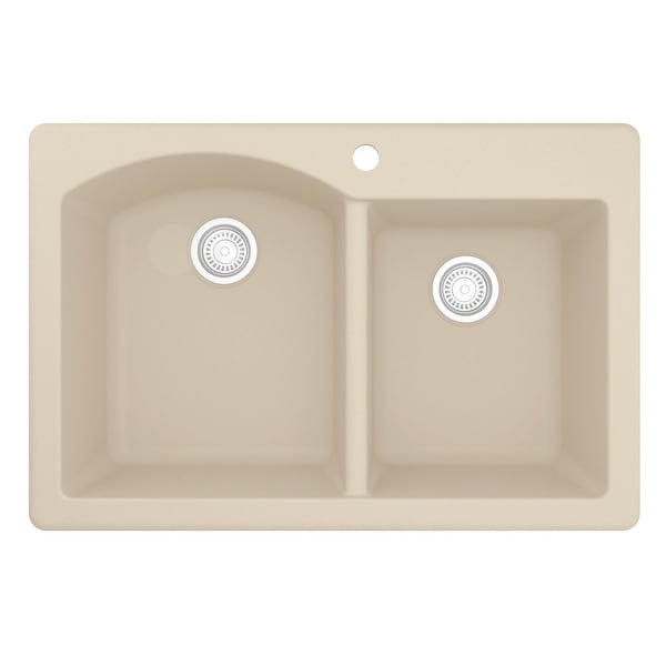 33" Top Mount Large/Small Bowl Quartz Kitchen Sink - 33" x 22" x 9" - 33" x 22" x 9". Opens flyout.