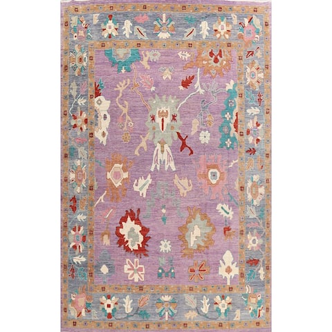 Floral Authentic Oushak Turkish Oriental Area Rug Handmade Wool Carpet - 11'11" x 14'2"