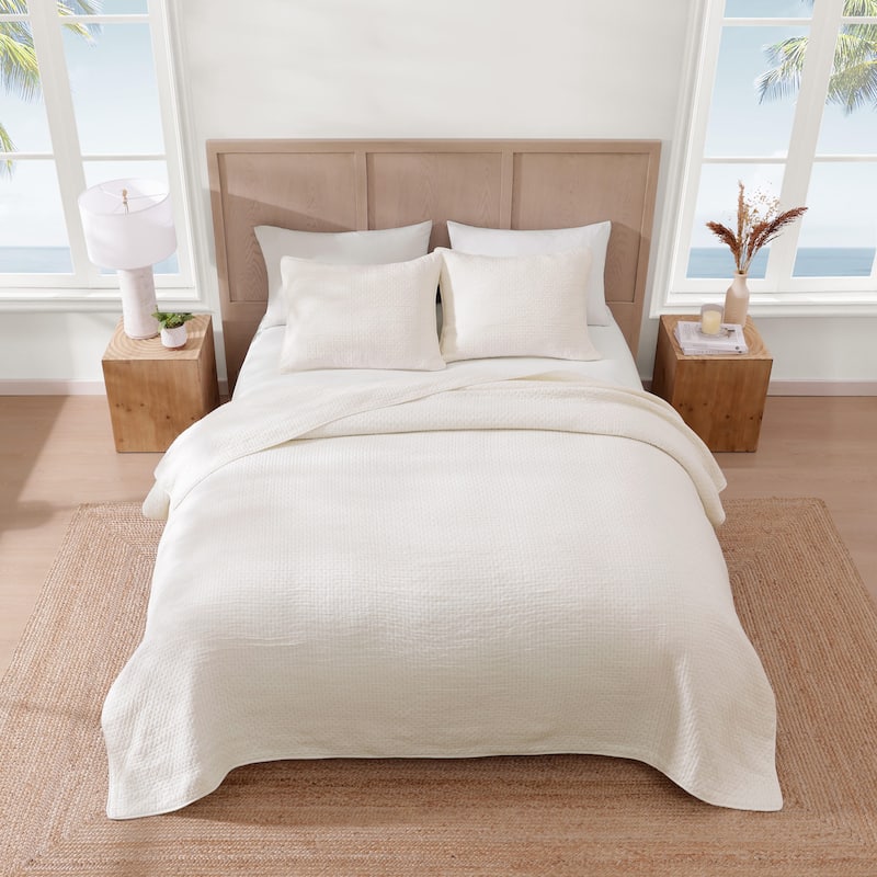 Tommy Bahama Ventura Cotton Beige Reversible Quilt