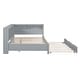 preview thumbnail 35 of 105, L-shape Daybed Wooden Sofa Bed Corner Bed with Bookcase Guardrail Built-in USB Charging Ports, Space-saving Bed