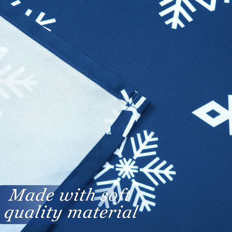 Christmas Rectangular Tablecloth Xmas Table Covers for Kitchen Dining Room Table Decor, Blue