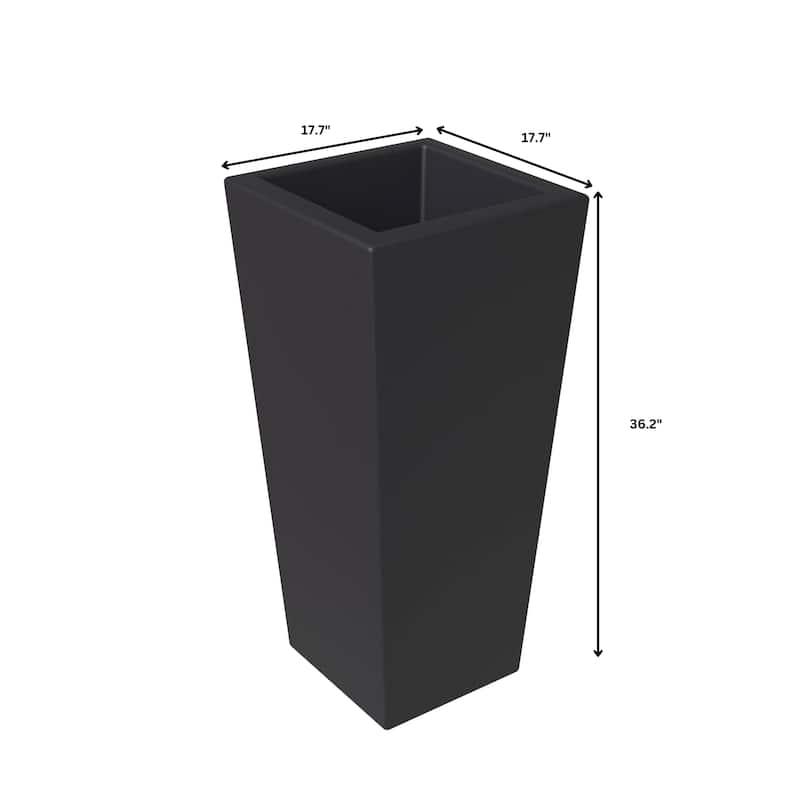 Orna Handcrafted Mid-Century Modern Fiberstone MGO Planter with Drainage, Weather-Resistant Indoor Outdoor Decorative Plant Pot