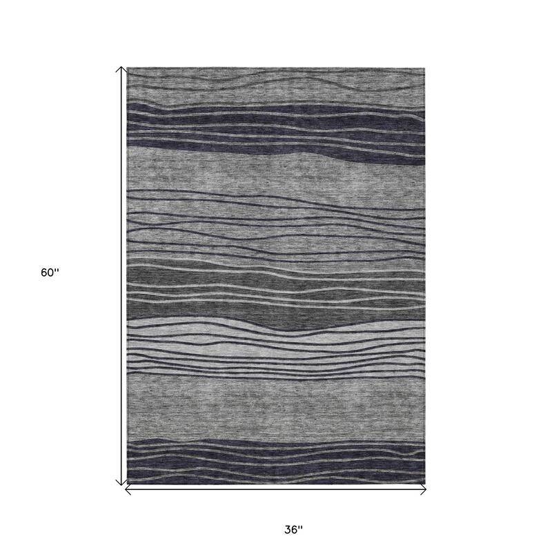 HomeRoots Striped Transitional Rectangle Outdoor Rug