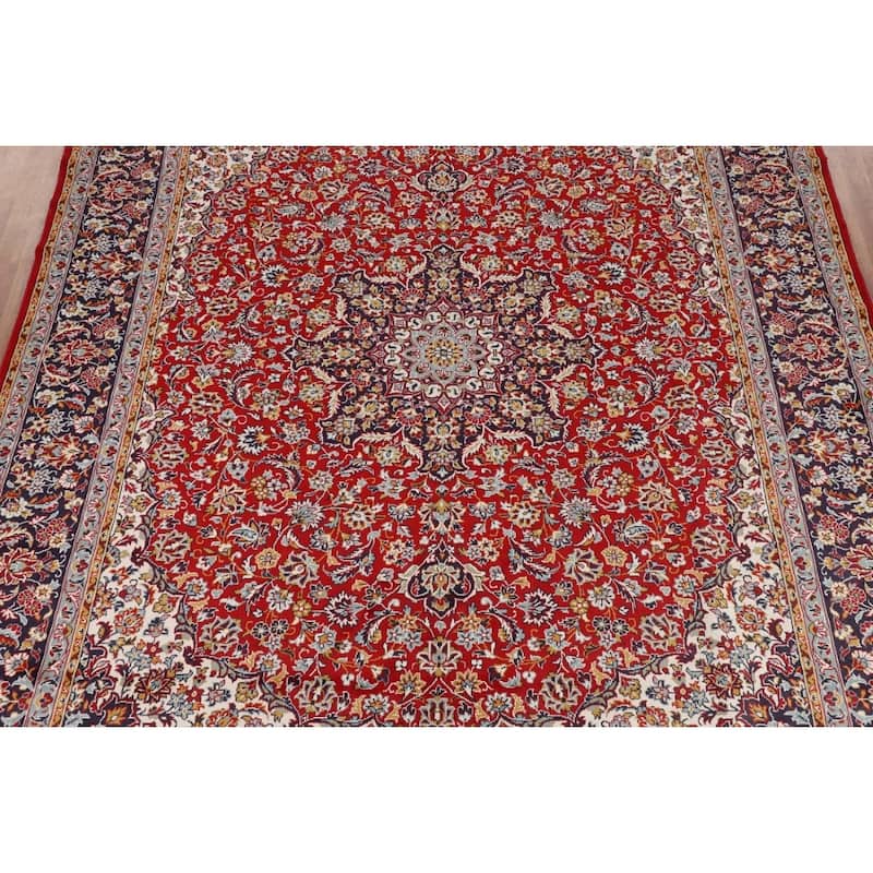 Traditional Kashan Turkish Area Rug Machine Made Living Room Carpet - 9'6" x 12'6"