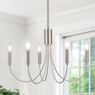 5-Light Rustic Candlestick Hanging Linear Chandelier Lighting Fixture for Kitchen Island